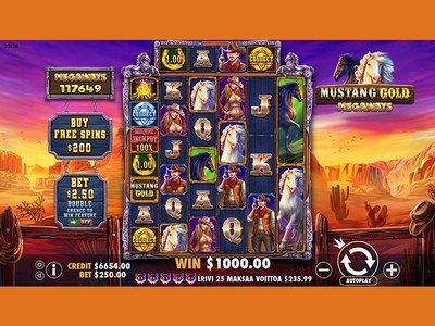 Игровой автомат Mustang Gold Megaways студии Pragmatic Play